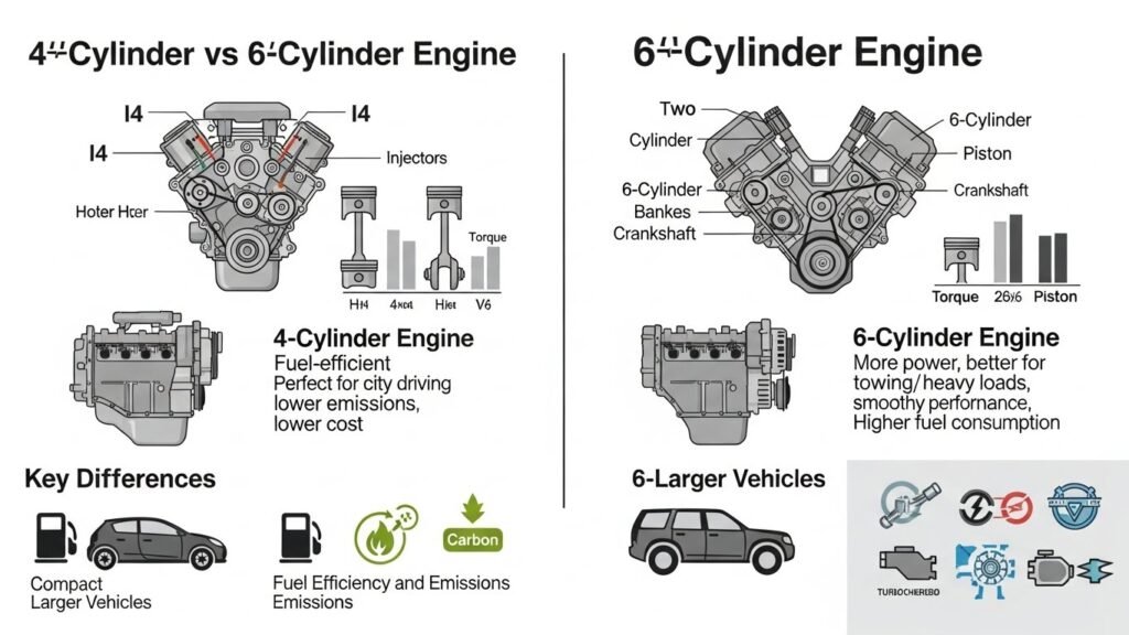 4‑Cylinder vs 6‑Cylinder Engine Comparison