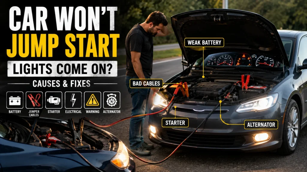 Car Won't Jump Start but Lights Come On Causes & Fixes