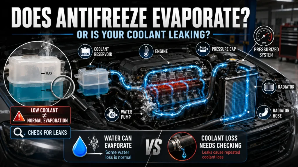 Does Antifreeze Evaporate, Why Coolant Levels Drop